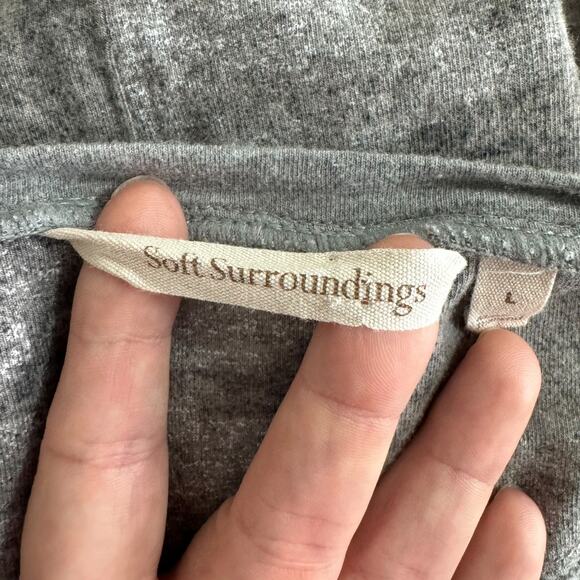 Soft Surroundings Camo Print Long Sleeve Blouse With Silver Buttons Women's L - Picture 9 of 10